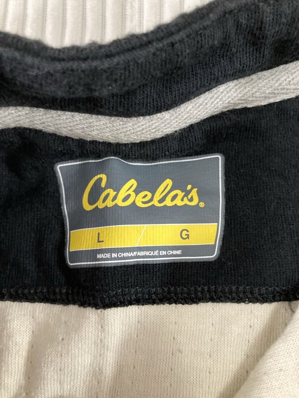 Cabelas Mens L Gray Black Henley Shirt Long Sleeve Heavy 2 Layer Casual Cotton - Picture 8 of 11